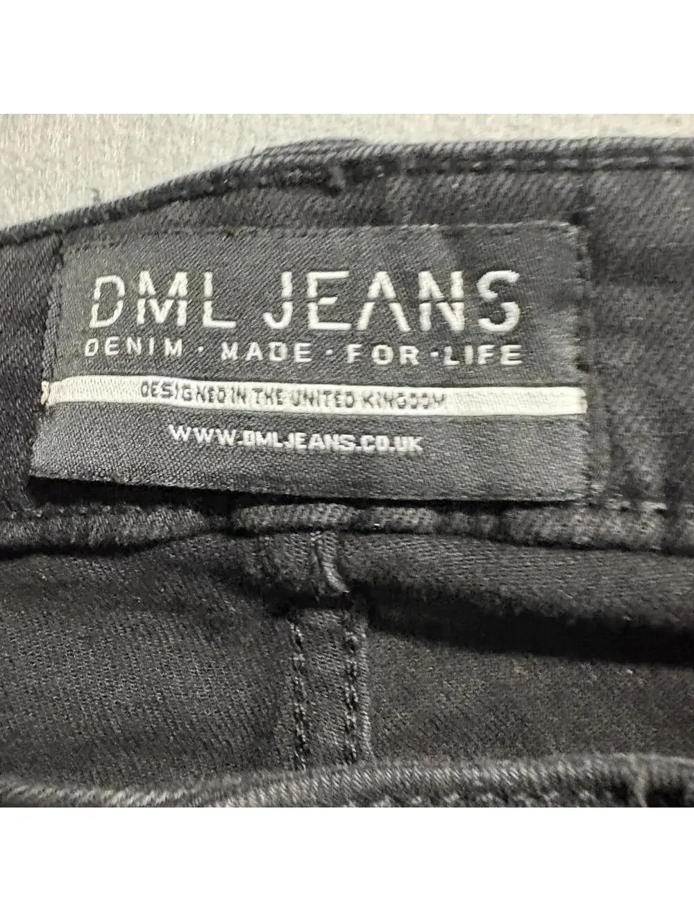 DML Jeans Mens 30x30 Black Moto Biker Denim Slim Straight Leg Pants